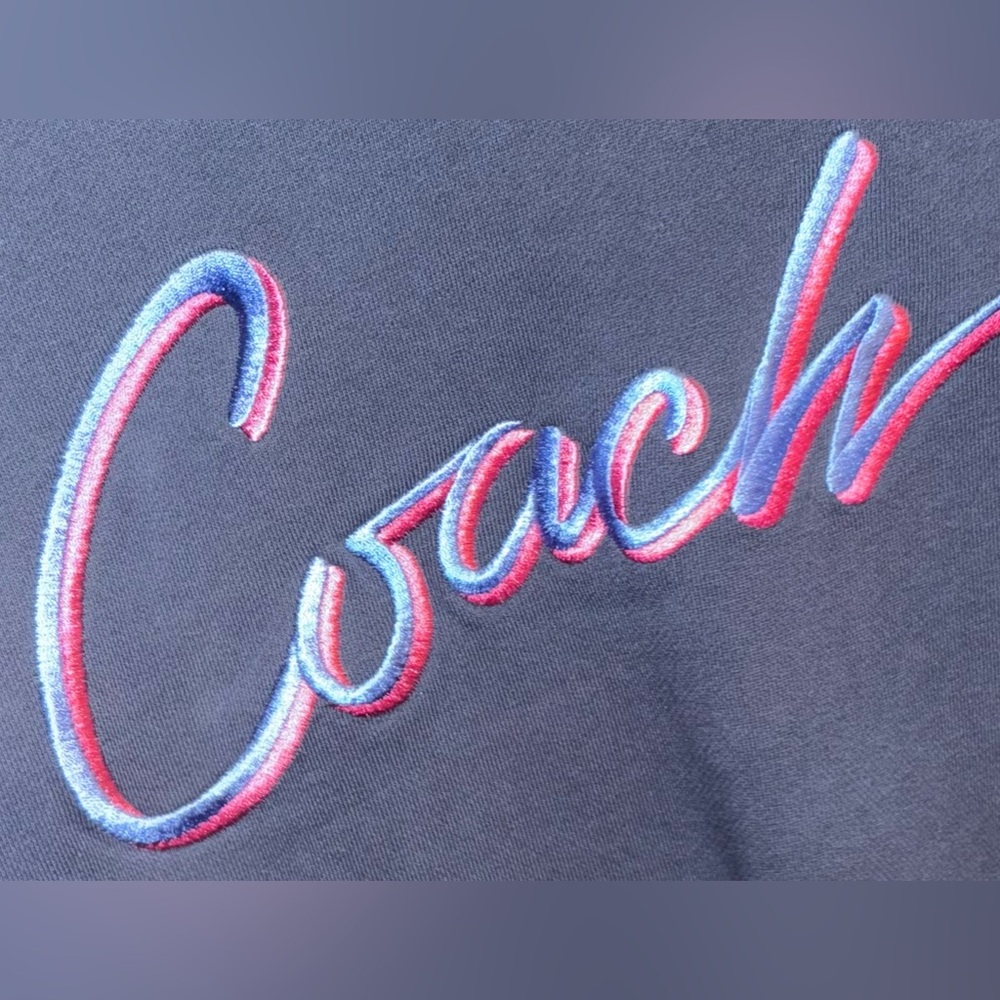 Coach Blue Sweatshirt with Pink Logo - Picture 6 of 8